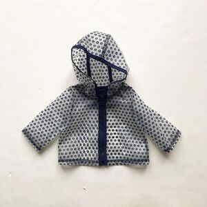 Babygap navy transparent hooded rain jacket EUC 3-6 months